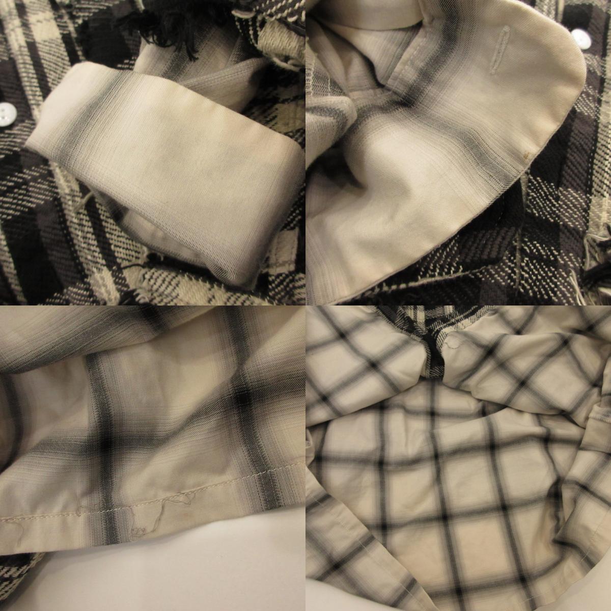 MIHARA YASUHIRO | ミハラヤスヒロ BROKEN LAYER SH 長袖シャツ A05SH113 ダメージ加工 サイズ：44