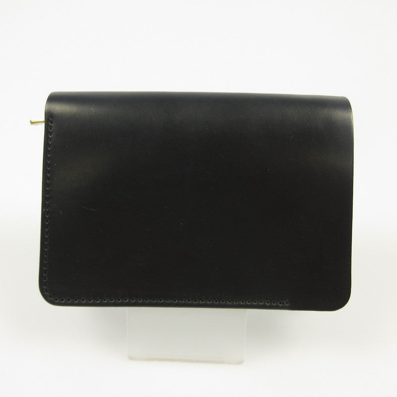 Short wallet Cordovan x DOUBLE bi-fold wallet flp-26 Black