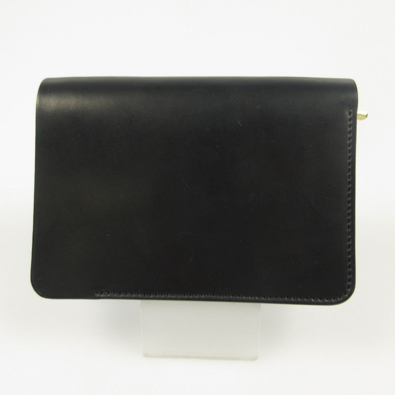 Short wallet Cordovan x DOUBLE bi-fold wallet flp-26 Black