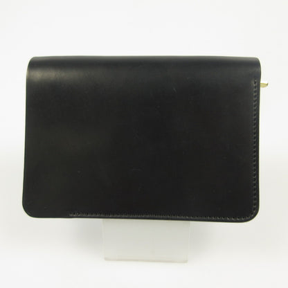 Short wallet Cordovan x DOUBLE bi-fold wallet flp-26 Black