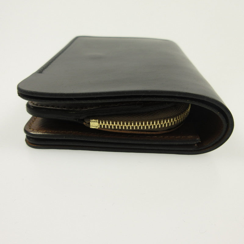Short wallet Cordovan x DOUBLE bi-fold wallet flp-26 Black