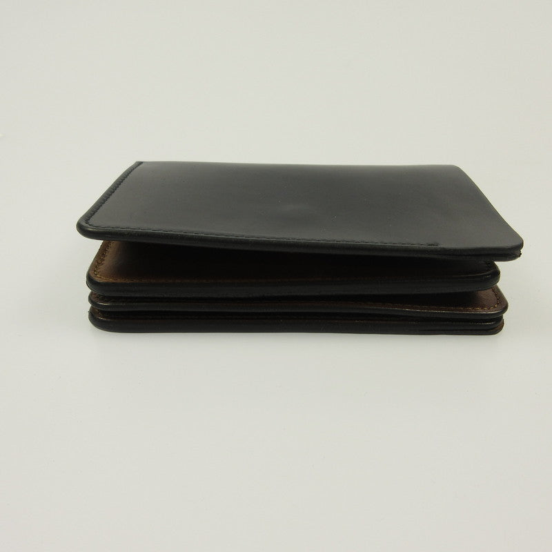 Short wallet Cordovan x DOUBLE bi-fold wallet flp-26 Black