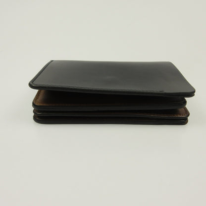 Short wallet Cordovan x DOUBLE bi-fold wallet flp-26 Black
