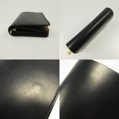 Short wallet Cordovan x DOUBLE bi-fold wallet flp-26 Black