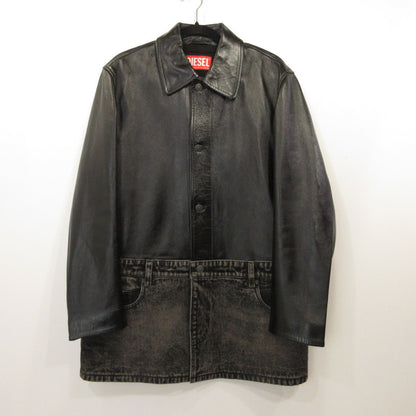 DIESEL | DIESEL L-BRETCH Leather A14752 0IPAG Black Size: 46