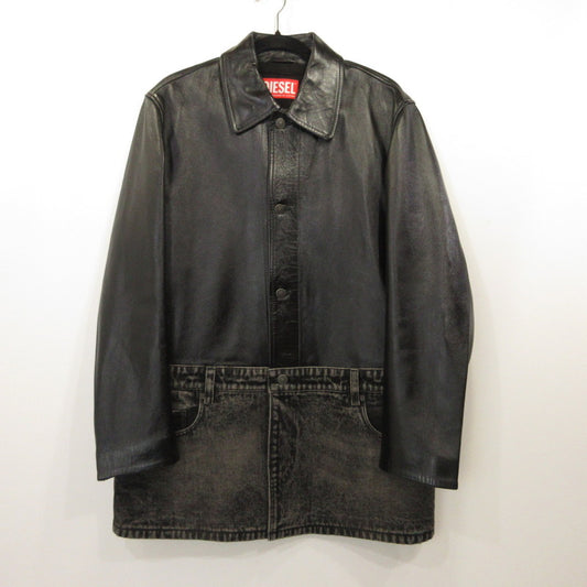 DIESEL | ディーゼル L-BRETCH レザー A14752 0IPAG ブラック サイズ：46