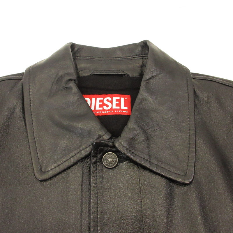 DIESEL | DIESEL L-BRETCH Leather A14752 0IPAG Black Size: 46