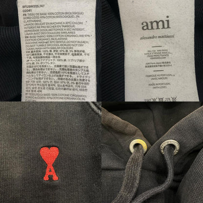 AMI | アミ DE COEUR HOODIE パーカー BFUSW205.747 国内正規品 ブラック サイズ：XXL【姫路東店】