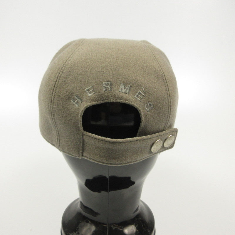HERMES | Hermes Back Logo Embroidered Cap Gray