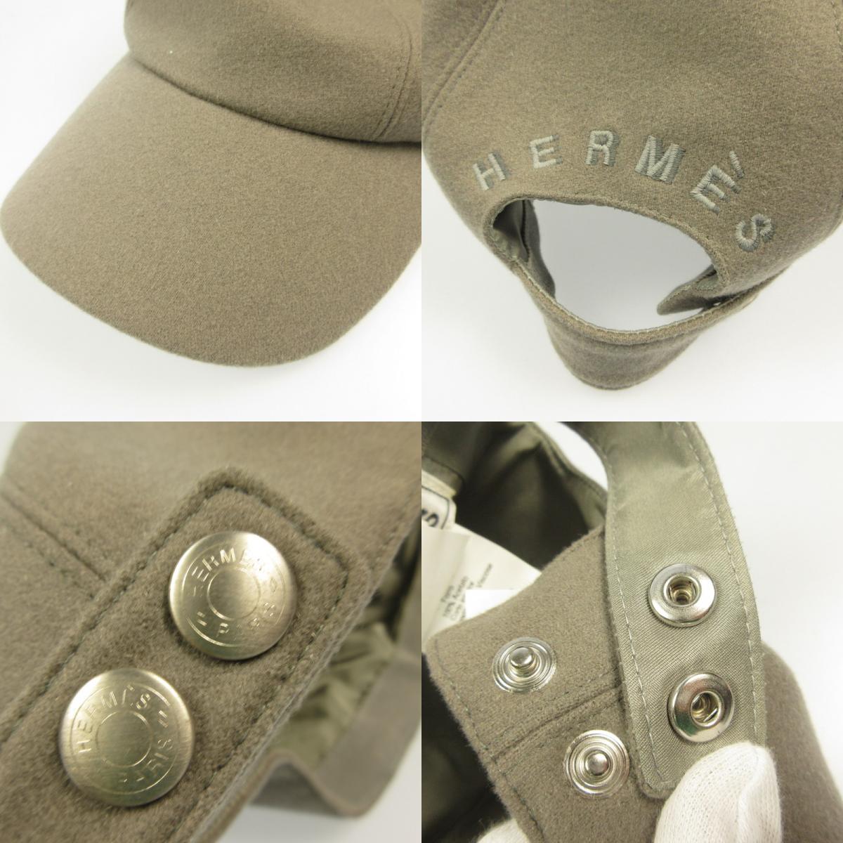 HERMES | Hermes Back Logo Embroidered Cap Gray