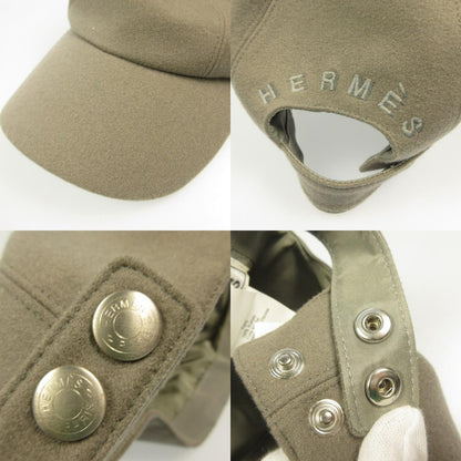 HERMES | Hermes Back Logo Embroidered Cap Gray