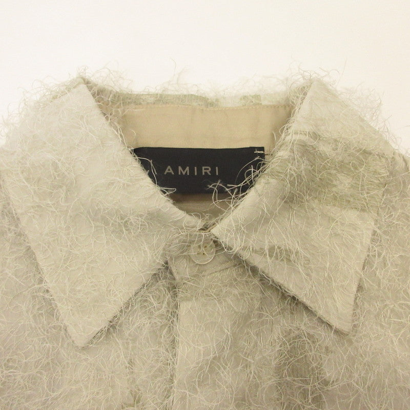 AMIRI | AMIRI EYELASH BUTTON DOWN SHIRT Long-Sleeve Shirt AW23WSL072 Genuine Product Gray Size: 36
