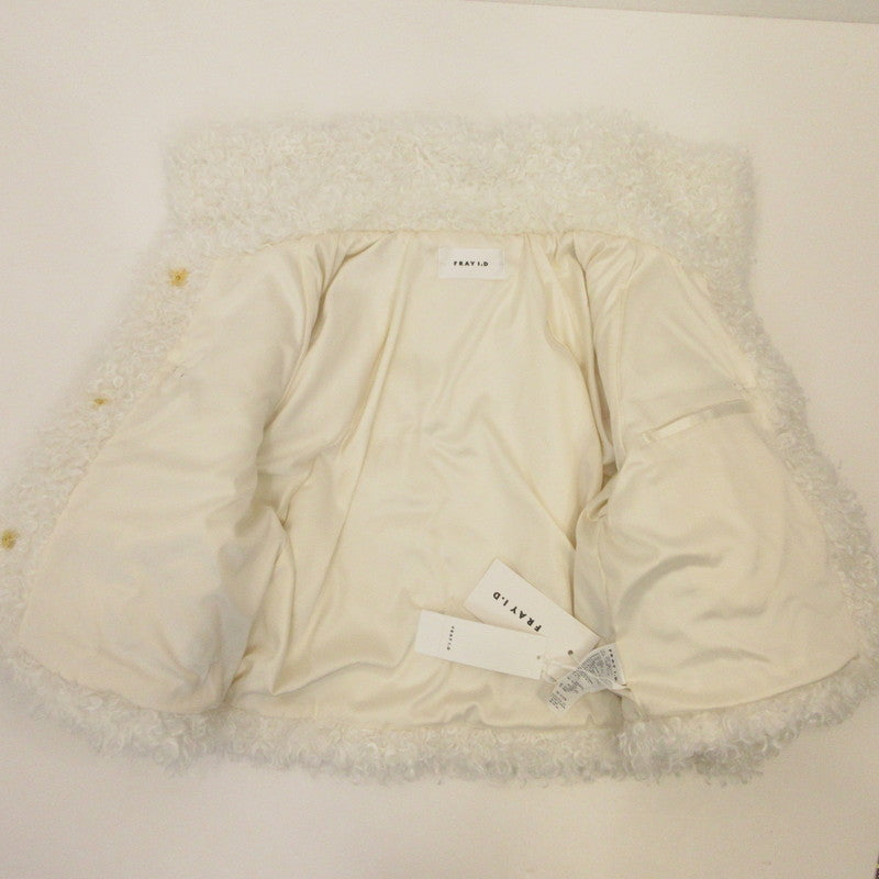FRAY I.D | FRAY I.D Ribbon Boa Fur Jacket Outerwear FWFJ255051 Size: F White