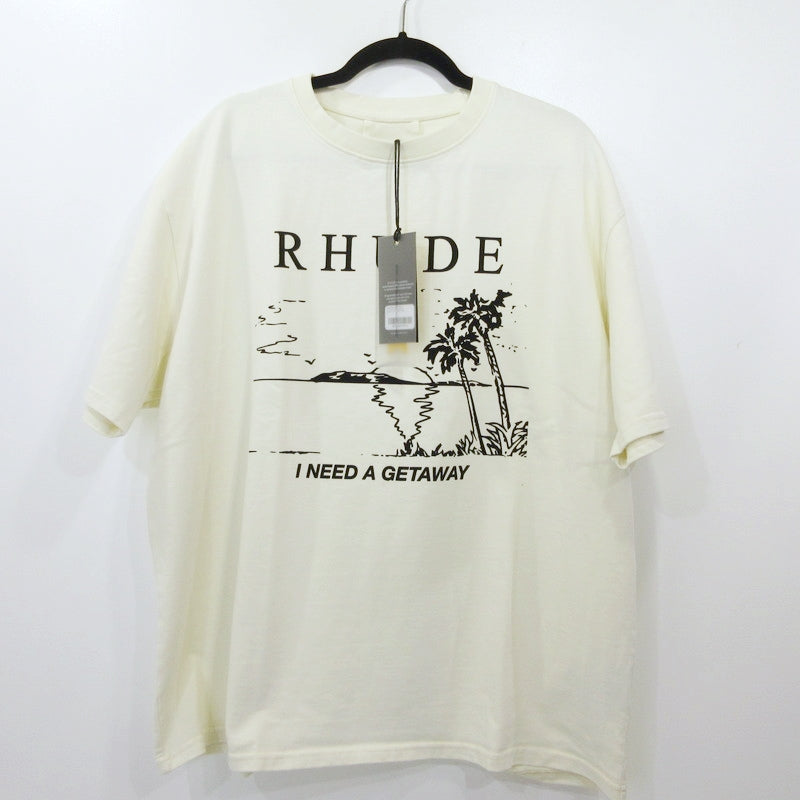 RHUDE | RHUDE I NEED A GETAWAY TEE Short Sleeve T-Shirt RHPS26TT09012 White Size: XL