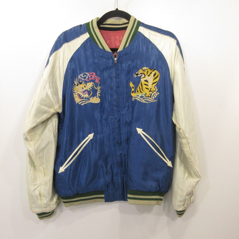 TAILOR TOYO (Toyo Enterprise) | TAILOR TOYO Early 1950s Style ACETATE SUKA SOUVENIR JACKET TT15682 WHITE EAGLE×LANDSCAPE Size: M