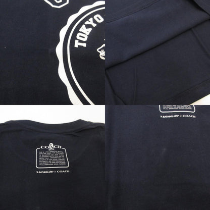 A BATHING APE | A Bathing Ape COACH COLLEGE TEE Short-sleeved T-shirt 1H73109902 x COACH Navy Size: L