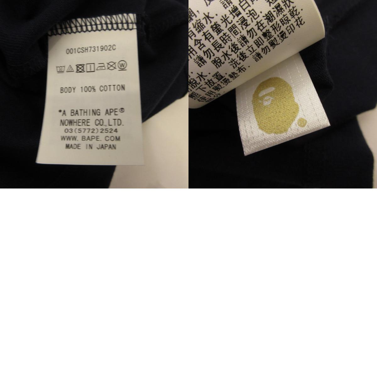 A BATHING APE | A Bathing Ape COACH COLLEGE TEE Short-sleeved T-shirt 1H73109902 x COACH Navy Size: L