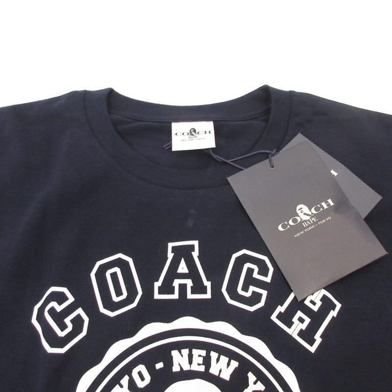 A BATHING APE | A Bathing Ape COACH COLLEGE TEE Short-sleeved T-shirt 1H73109902 x COACH Navy Size: L
