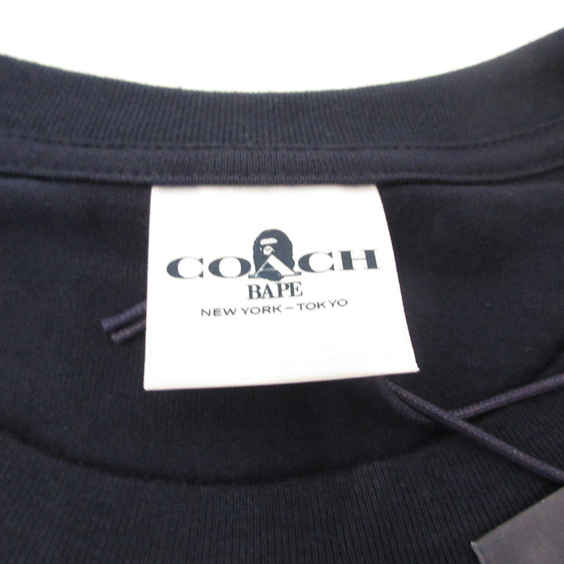 A BATHING APE | A Bathing Ape COACH COLLEGE TEE Short-sleeved T-shirt 1H73109902 x COACH Navy Size: L