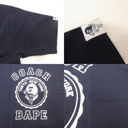 A BATHING APE | A Bathing Ape COACH COLLEGE TEE Short-sleeved T-shirt 1H73109902 x COACH Navy Size: L