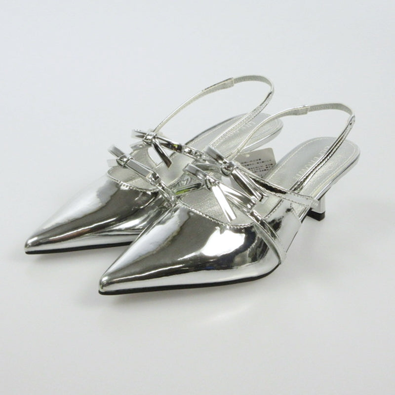 Lily Brown | Lily Brown Ribbon Detail Mules Other Shoes LWGS241313 Silver Size: S