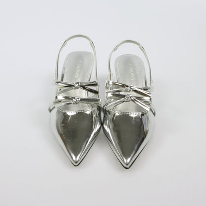 Lily Brown | Lily Brown Ribbon Detail Mules Other Shoes LWGS241313 Silver Size: S