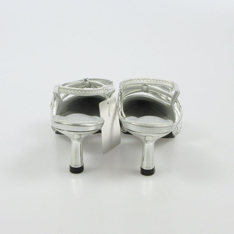 Lily Brown | Lily Brown Ribbon Detail Mules Other Shoes LWGS241313 Silver Size: S