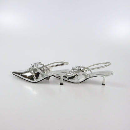 Lily Brown | Lily Brown Ribbon Detail Mules Other Shoes LWGS241313 Silver Size: S