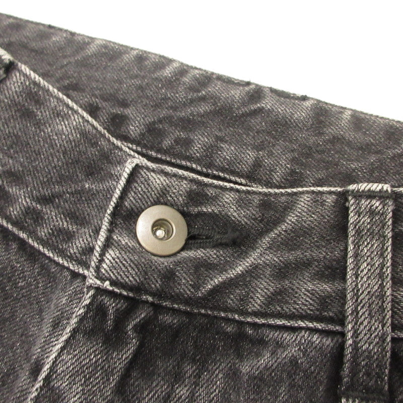 DAMAGE WIDE DENIM PANTS Denim Pants 10210801-4 Black Size: 2