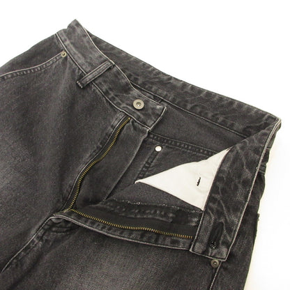 DAMAGE WIDE DENIM PANTS Denim Pants 10210801-4 Black Size: 2