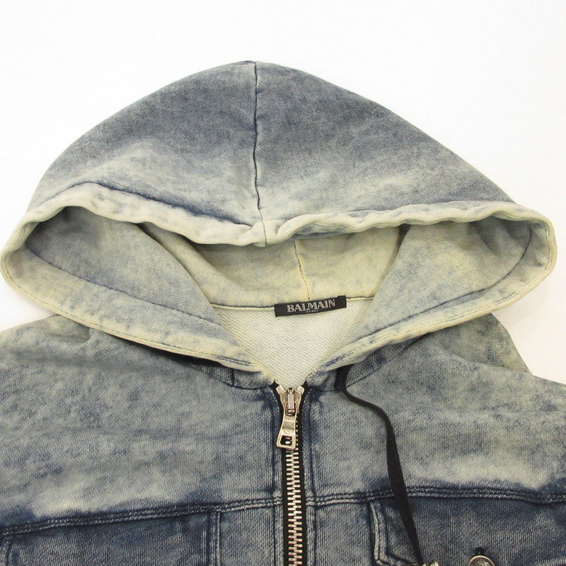 BALMAIN | BALMAIN Hoodie S8H6243J002 Blue Size: S