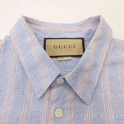 GUCCI | GG Jacquard Shirt Long Sleeve Shirt 742714 ZAMR3 Domestic genuine product Light blue Size: 48