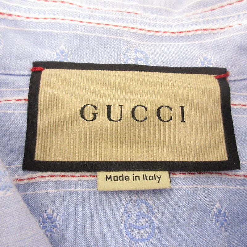 GUCCI | GG Jacquard Shirt Long Sleeve Shirt 742714 ZAMR3 Domestic genuine product Light blue Size: 48