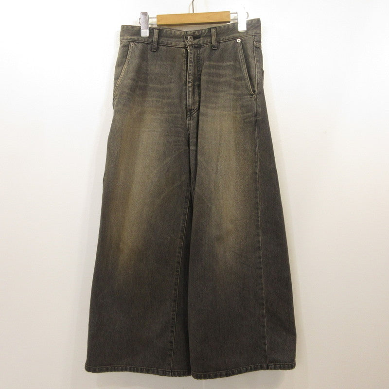 RUST WIDE DENIM PANTS Denim Pants 10210801-1 Black Size: 2