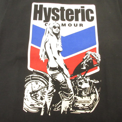 HYSTERIC GLAMOUR | HYSTERIC GLAMOUR MOTORCYCLE GIRL Short Sleeve T-Shirt 02261CT55 Black Size: M