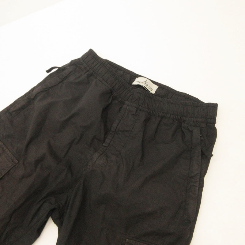 STONE ISLAND | STONE ISLAND 31303 STRETCH COTTON TELA PARACADUTE Cargo Pants 801531303 Black Size: 28