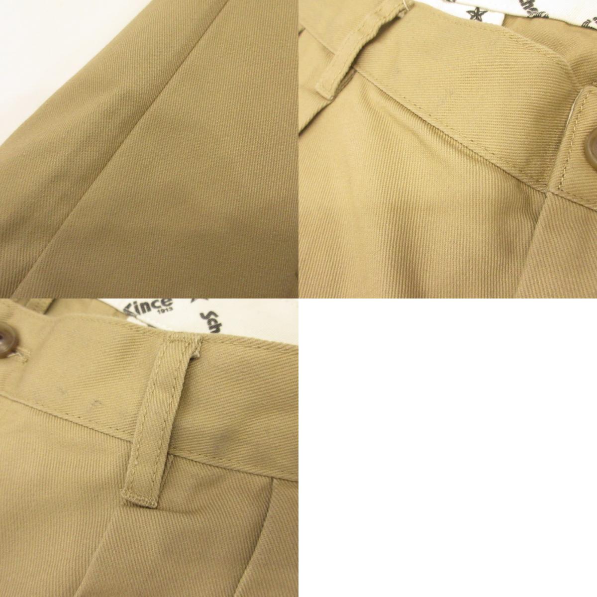 schott | Schott TC DOUBLE PLEATED WIDE PANTS Khaki Size: XL