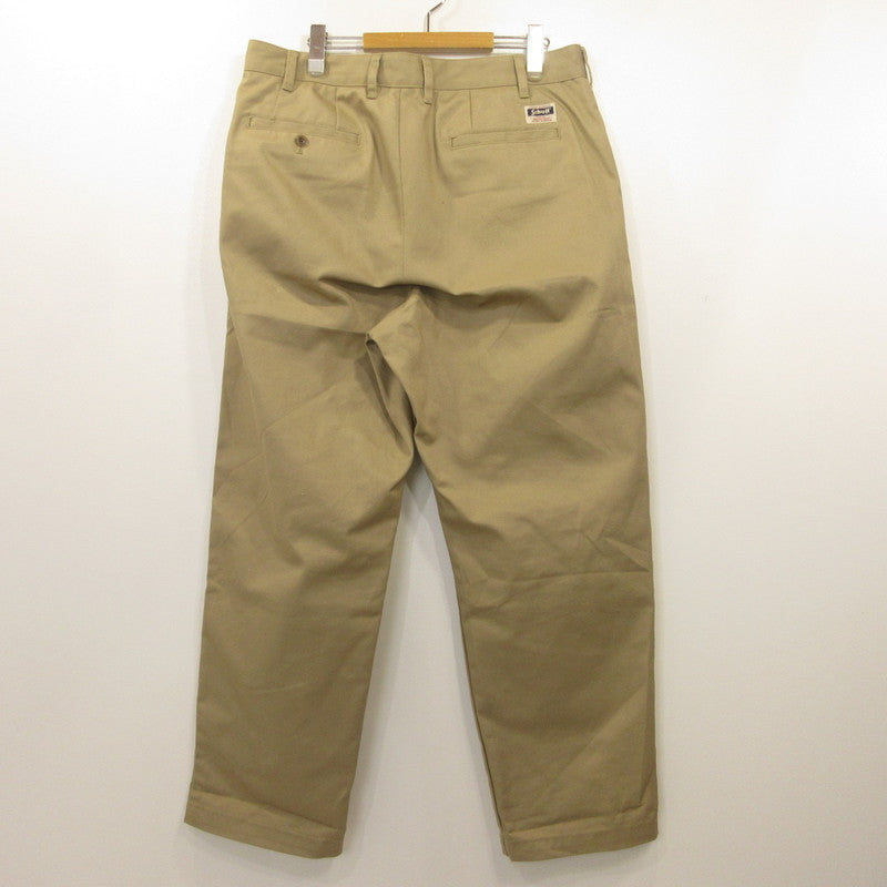 schott | Schott TC DOUBLE PLEATED WIDE PANTS Khaki Size: XL