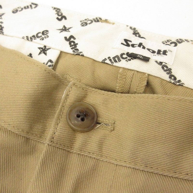 schott | Schott TC DOUBLE PLEATED WIDE PANTS Khaki Size: XL