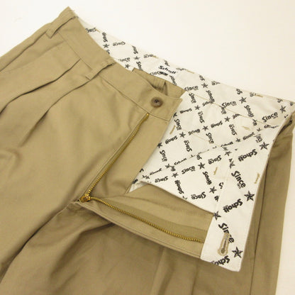 schott | Schott TC DOUBLE PLEATED WIDE PANTS Khaki Size: XL