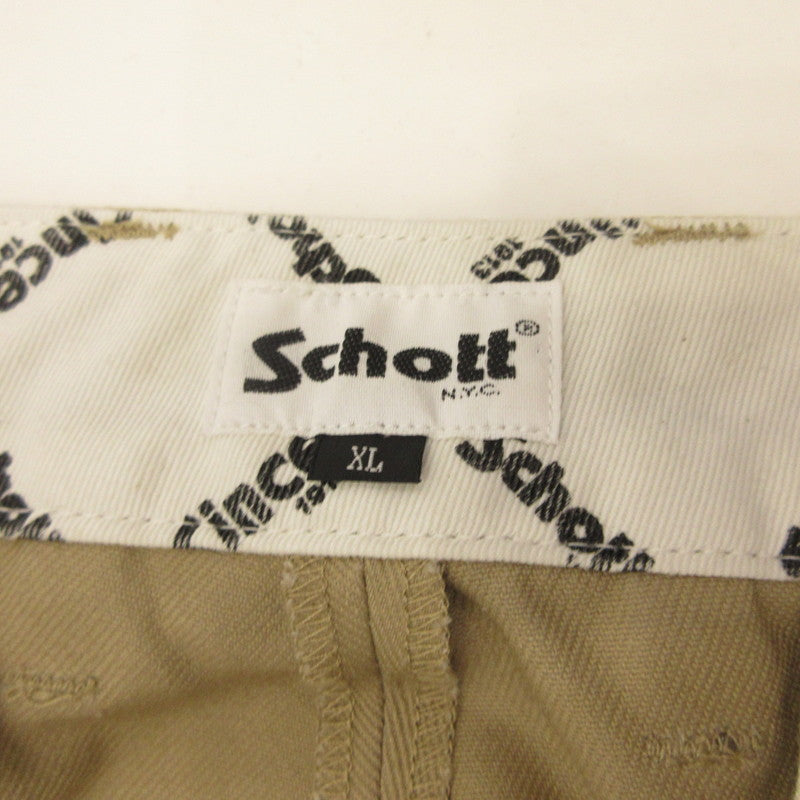 schott | Schott TC DOUBLE PLEATED WIDE PANTS Khaki Size: XL