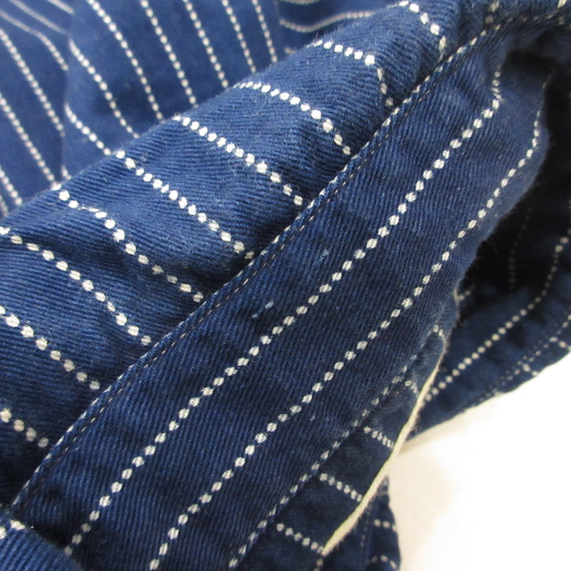 SUGAR CANE | SUGAR CANE WABASH STRIPE WORK SHIRT Short-sleeved Shirt SC36267 Navy Size: L