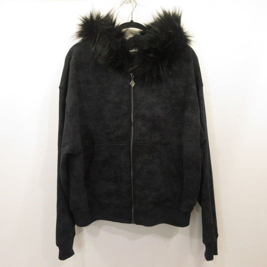 SUPPLIER | サプライヤー Faux Fur Cross Zip Hoodie パーカー ブラック サイズ：L