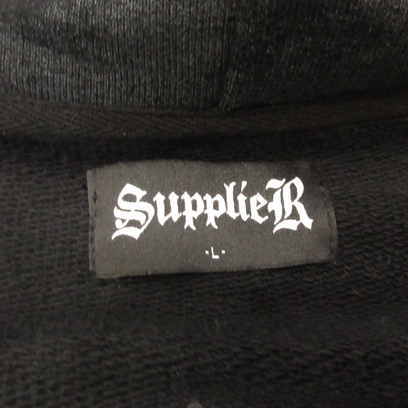 SUPPLIER | SUPPLIER Faux Fur Cross Zip Hoodie Black Size: L