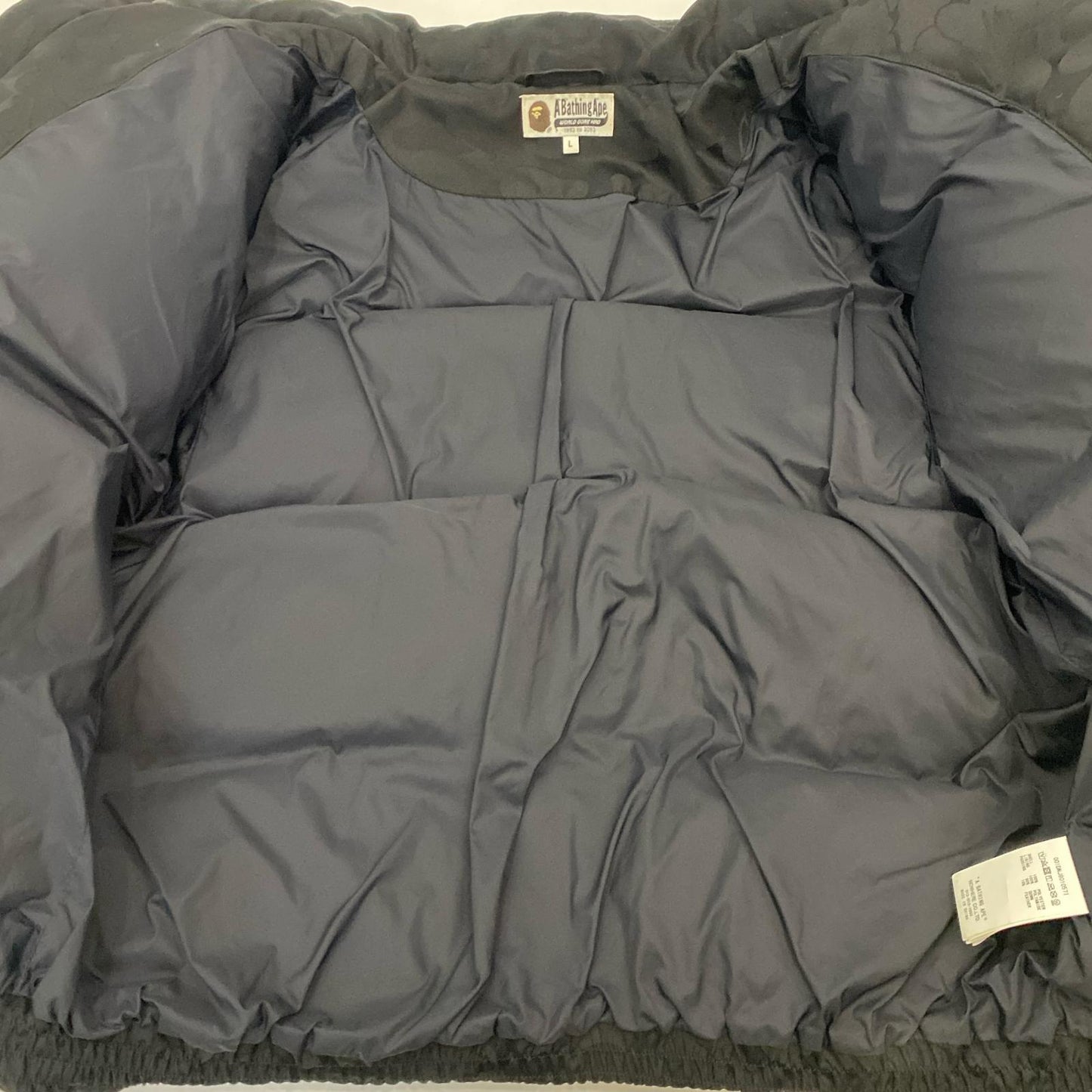 A BATHING APE | アベイシングエイプ TONAL SOLID CAMO PUFFER DOWN JACKET ダウンジャケット 001DNJ801057I 2023A/W ブラック サイズ：L【姫路東店】