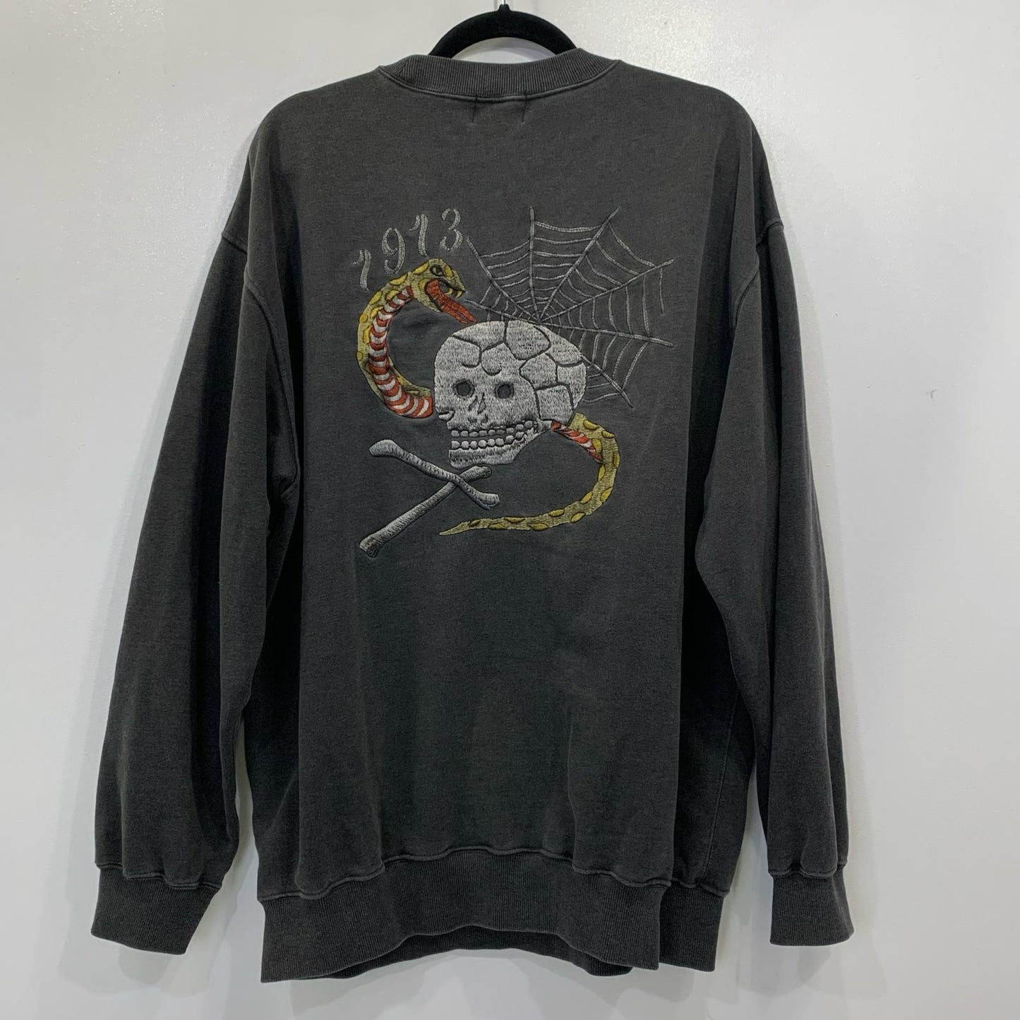 schott | ショット PIGMENT SKULL AND SNAKE CREW SWEAT スウェット 782-5232011 グレー【姫路東店】