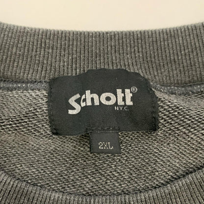 schott | ショット PIGMENT SKULL AND SNAKE CREW SWEAT スウェット 782-5232011 グレー【姫路東店】