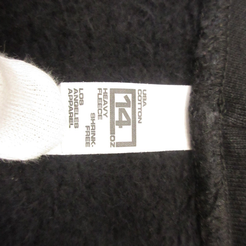LOS ANGELES APPAREL | ロスアンジェルスアパレル 14オンス ヘビーフリース プルオーバー パーカー ブラック サイズ：XL