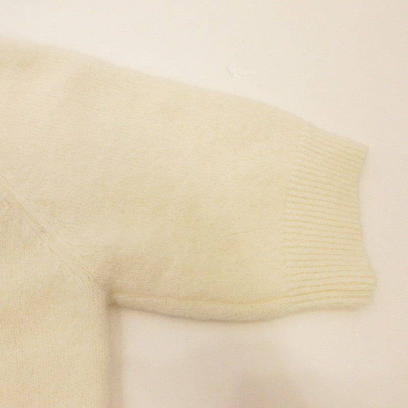 Alpaca Blend Jacquard Top Knit 23A-KN149-8065 White Size: S
