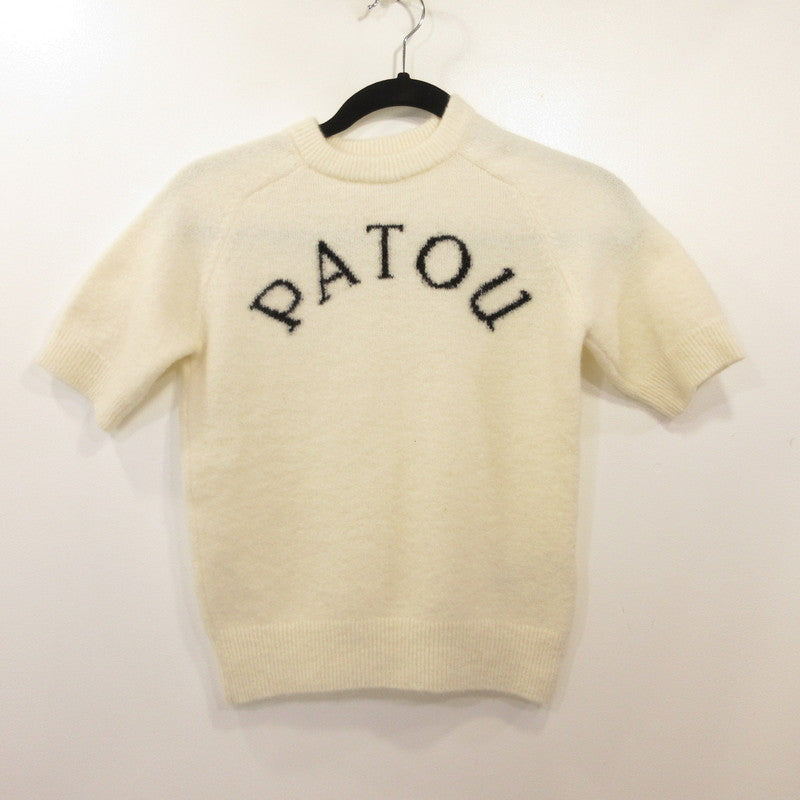 Alpaca Blend Jacquard Top Knit 23A-KN149-8065 White Size: S